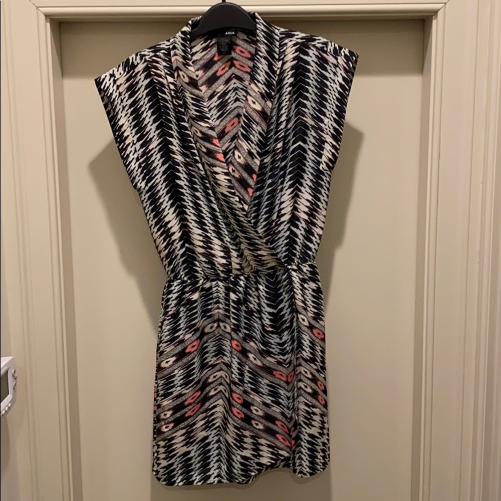 Aqua cap sleeve dress
